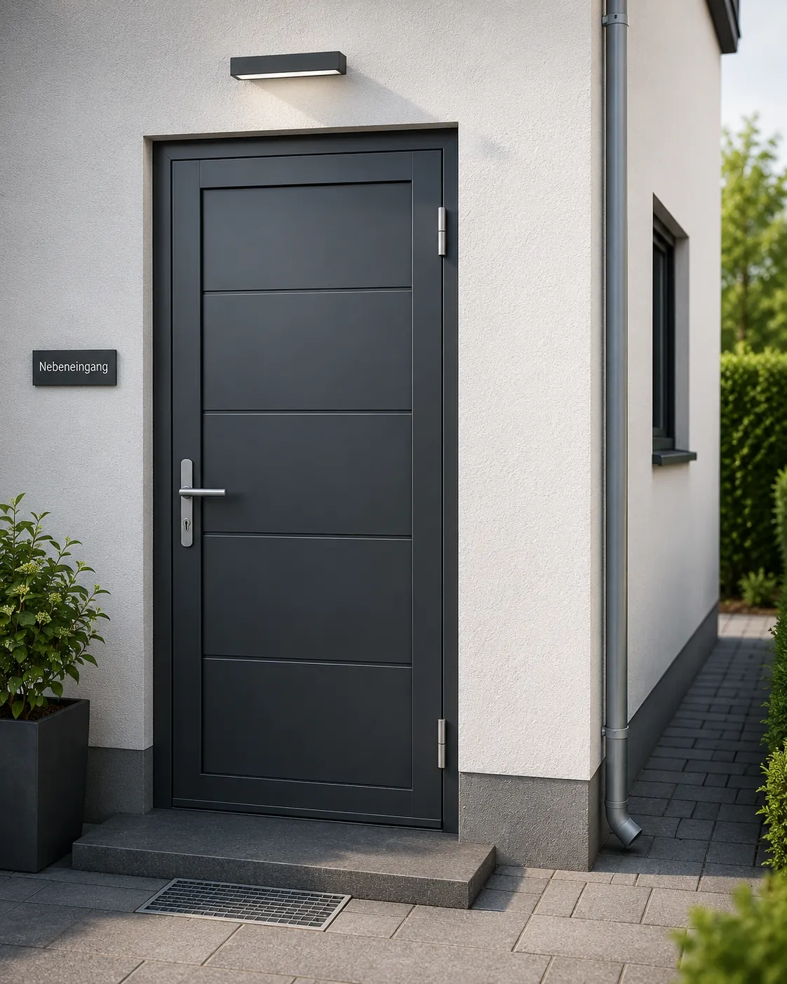 Robuste Aluminium-Nebeneingangstür