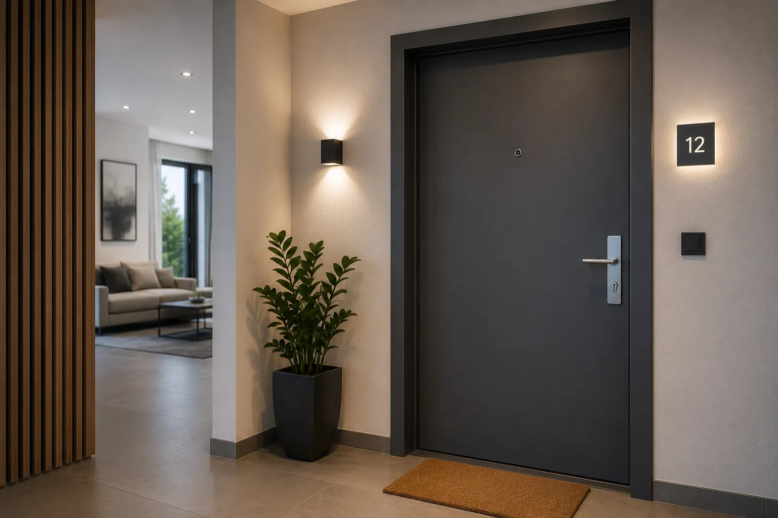 Hochwertige Wohnungseingangstür in modernem Design